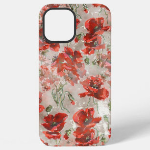 COQUE iPhone 12 PRO MAX MOTIF BOTANIQUE FLEUR DE COQUELICOT ROUGE