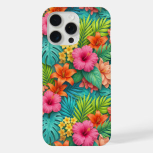 Coque iPhone 15 Pro Max Motif botanique floral de jungle d'Hibiscus tropic