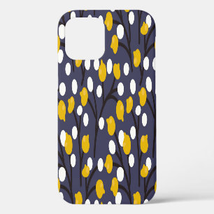 Coque iPhone 12 Motif botanique floral délicat de style vintage.