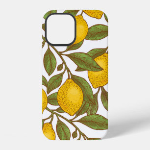 Coque iPhone 12 Motif botanique sans couture de citron