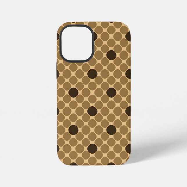 Coque iPhone Motif Brun Géométrique avec Cercles (Verso)