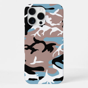 Coque iPhone 16 Pro Max Motif Camo - Rouge gris Bleu Bleu Bleu Noir