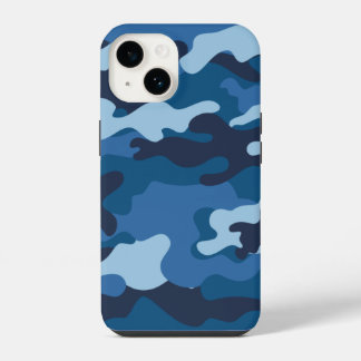 Coque Pour iPhone 14 Motif camouflage bleu mignon