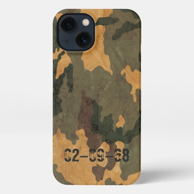 Coque iPhone Motif camouflage vert vintage 2020 (Verso)