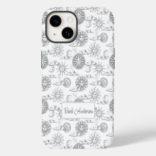 Coque Pour iPhone 14 Motif céleste personnalisé du soleil et de la lune