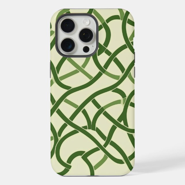 Coque iPhone ☘️ Motif Celtique Vert en Entrelacs 🍀 (Verso)