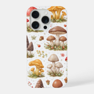 Coque iPhone 15 Pro Motif Champignon Fantaisiste – Botanique Vintage