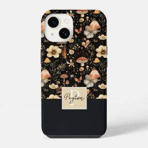 Coque Pour iPhone 14 Motif champignons et fleurs d'automne
