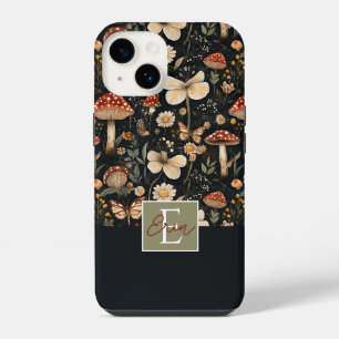 Coque Pour iPhone 14 Motif champignons et fleurs d'automne