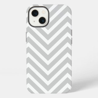 ETUI iPhone 13 MOTIF CHEVRON GRIS BLANC