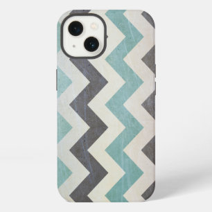 Etui iPhone 13 Motif Chevron sur texture métallique par Shirley T