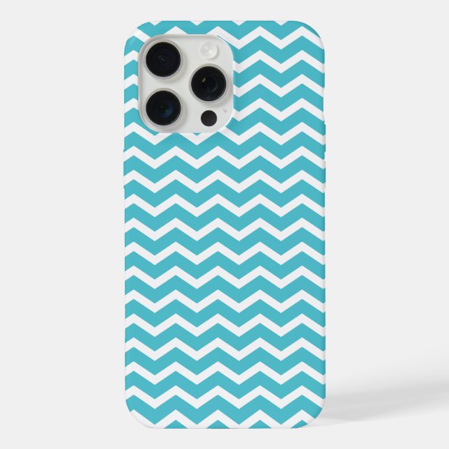 Coque iPhone Motif Chevron Turquoise (Verso)