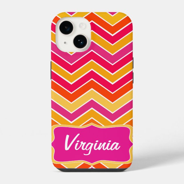 Coque iPhone Motif chevron zigzag multicolore  (Verso)