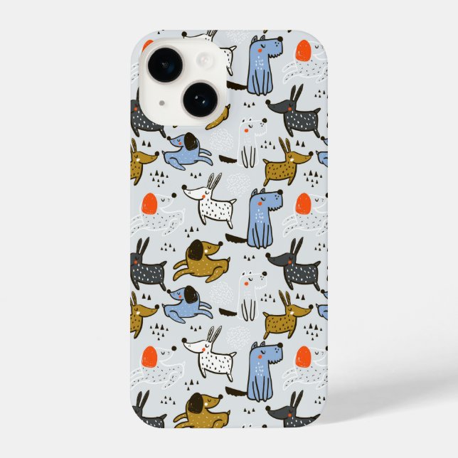 Coque iPhone Motif chien mignon Doodle (Verso)