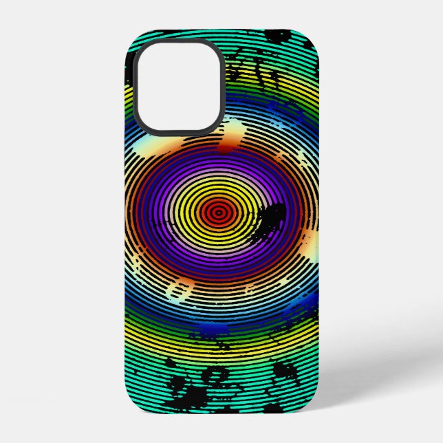 Coque iPhone Motif circulaire multicolore (Verso)