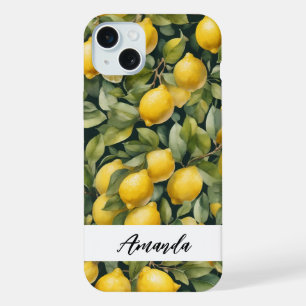 Coque iPhone 15 Plus Motif Citron Aquarelle Citrus