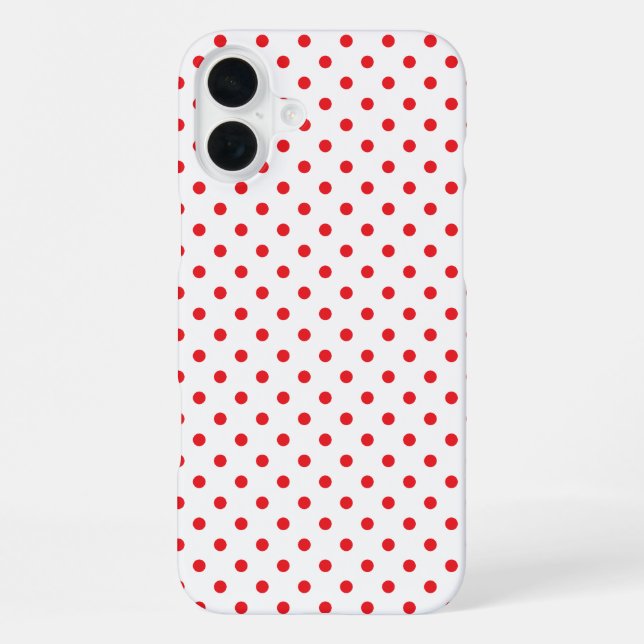 Coque iPhone Motif classique à petits pois rouges (Verso)