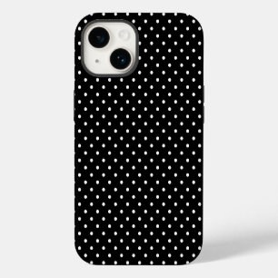 Coque Pour iPhone 14 Motif classique à pois noir et blanc 14