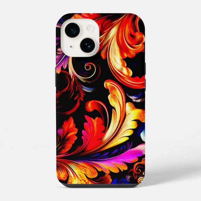 Coque iPhone Motif classique rouge mélangé (Verso)