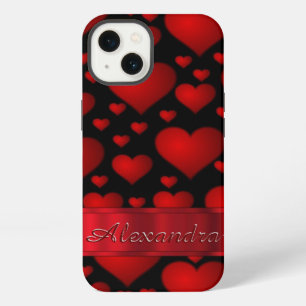 Etui iPhone 13 Motif coeur romantique personnalisé