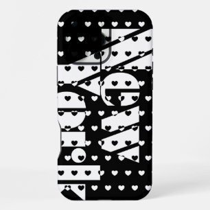 Coque iPhone 16 Pro Max Motif Cœurs Noir Et Blanc New York 