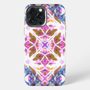Etui iPhone 13 Pro Max Motif coloré violet bleu rose fantaisiste