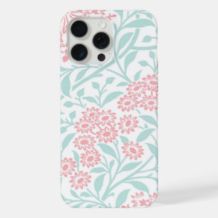 Coque iPhone 15 Pro Max Motif damassé floral à la menthe et au corail
