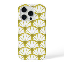 Motif damassé floral vert olive