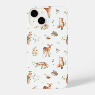 Coque Pour iPhone 14 Motif d'amis animaux de bois mignon