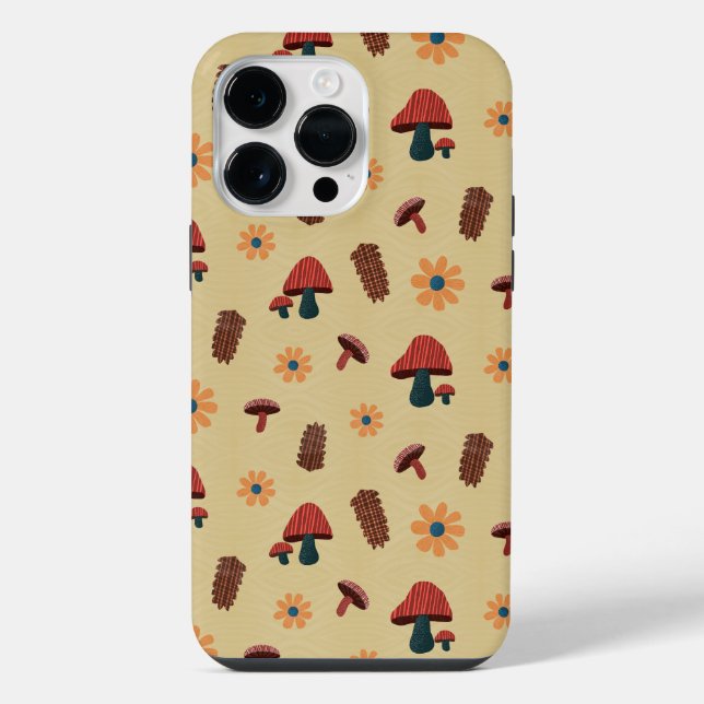 Coque iPhone Motif d'amoureux de la nature des champignons (Jau (Verso)