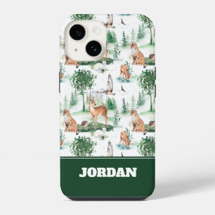 Coque Pour iPhone 14 Motif d'animaux bébé de la forêt en aquarelle