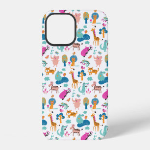 Coque iPhone 12 Motif d'animaux de jungle mignons et colorés