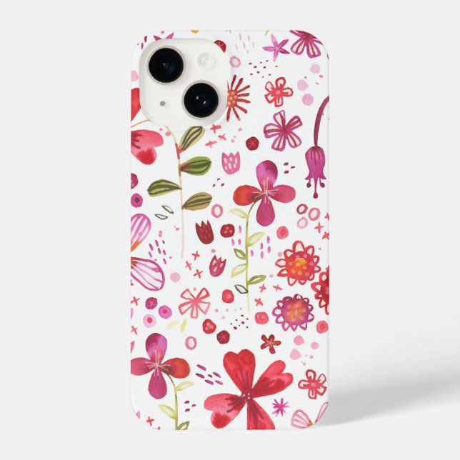 Coque iPhone Motif d'aquarelle florale (Verso)