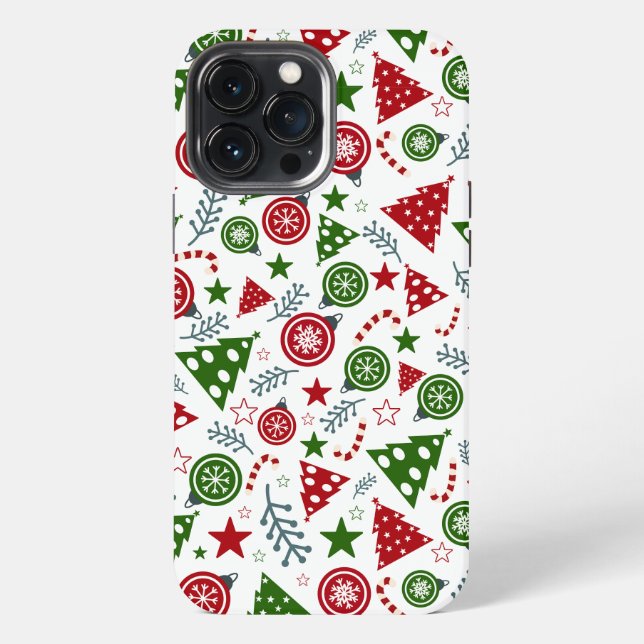 Coque iPhone Motif d'arbre de Noël (Verso)