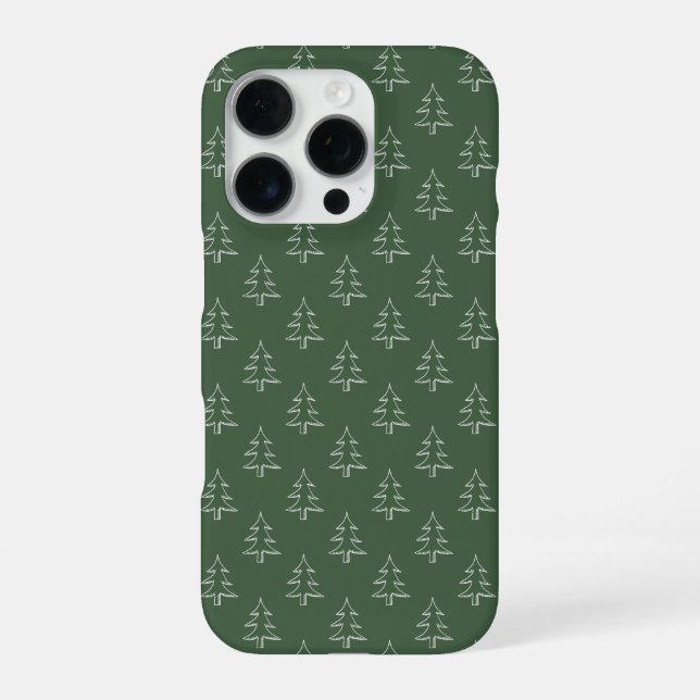 Coque iPhone Motif d'arbre de Noël vert (Verso)