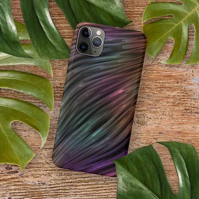 Coque iPhone Motif d'art 3D sarcelle bleu vert funky foncé (Créateur téléchargé)
