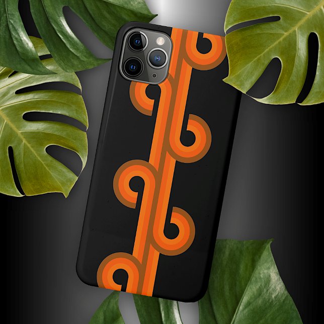 Coque iPhone Motif d'art abstrait de vagues de curls fusion fin (Créateur téléchargé)
