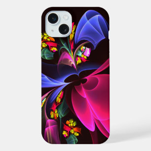 Coque iPhone 15 Plus Motif d'art abstrait floral coloré moderne #06