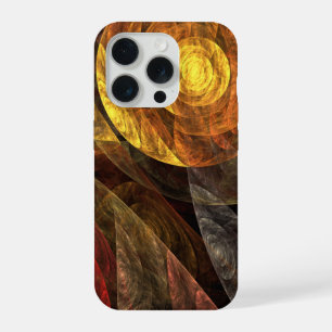 Coque iPhone 15 Pro Motif d'art abstrait moderne floral tournesol