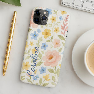 Coque iPhone 16 Pro Max Motif d'art floral français shabby personnalisé