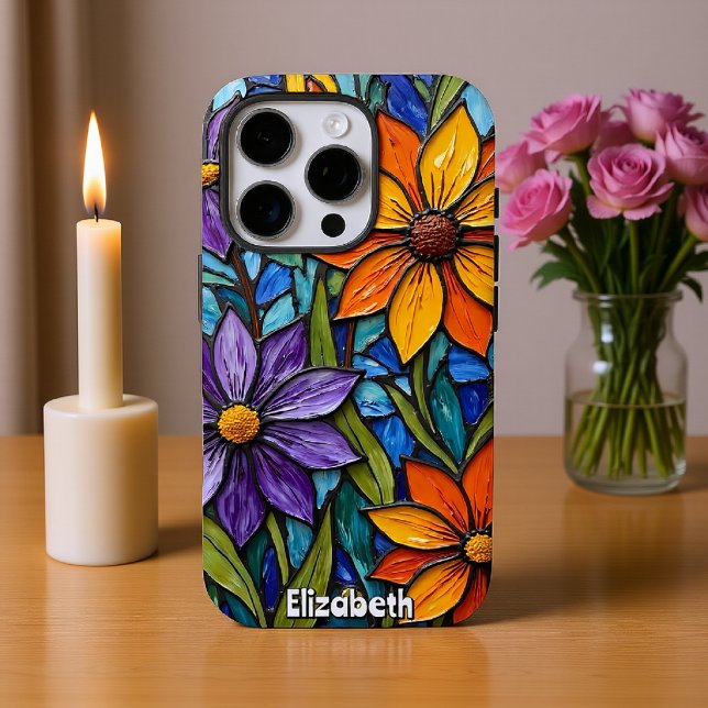 Coque iPhone Motif d'art fluide de géoode Abstrait (Créateur téléchargé)