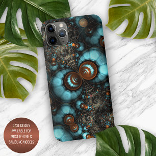 Coque iPhone 16 Pro Max Motif d'art fractal éclectique moderne funky