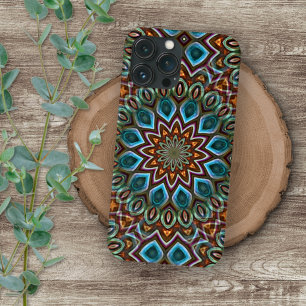 Coque iPhone 16 Pro Max Motif d'art mandala kaléidoscope bohème élégant