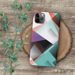 Coque iPhone 16 Pro Max Motif d'art mosaïque géométrique abstrait moderne