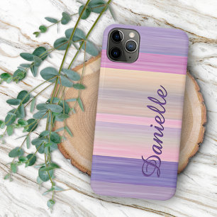 Coque iPhone 11Pro Max Motif d'art personnalisé Pink Purple