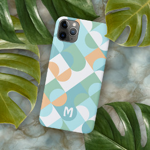 Coque iPhone 16 Pro Max Motif d'art rétro personnalisé bleu sarcelle vert