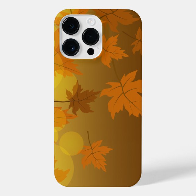 Coque iPhone Motif d'automne avec feuilles d'érable en chute et (Verso)