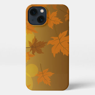 Etui iPhone 13 Motif d'automne avec feuilles d'érable en chute et