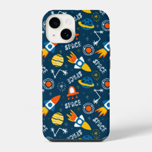 Coque Pour iPhone 14 Motif d'Aventures Spatiales Colorées et Mignonnes