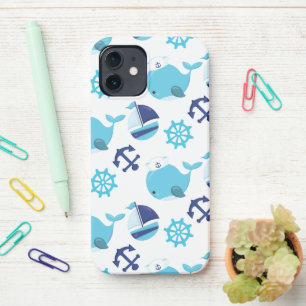 Coque iPhone 12 Motif De Baleines, Beaux Baleines, Baleines Bleues
